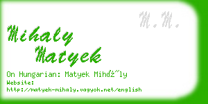 mihaly matyek business card